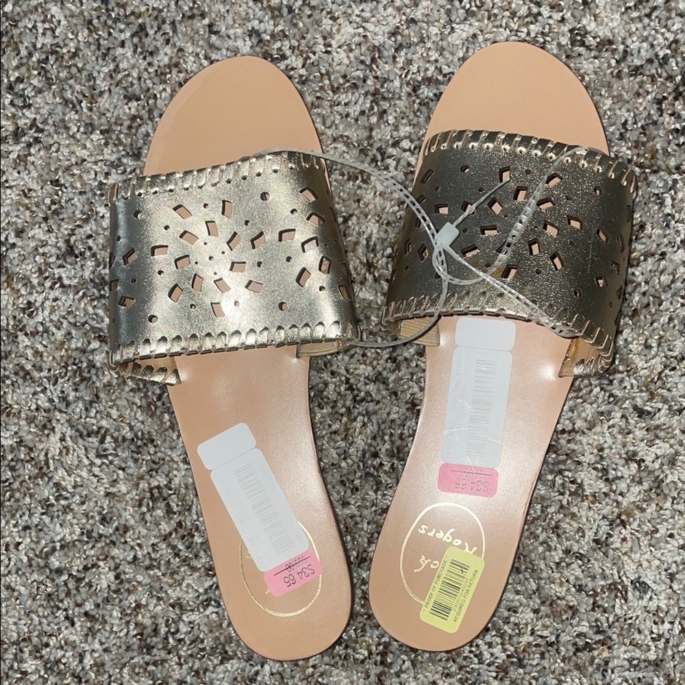 Women's Metallic Slide Sandals